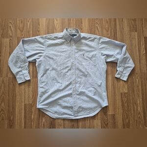 Ralph Lauren Blake Men's White Grid Pattern Button Up Shirt